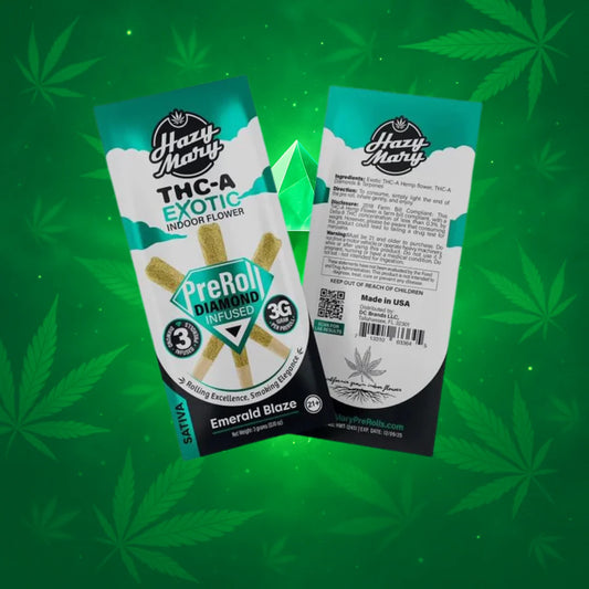 Hazy Mary Emerald Blaze | Sativa | Diamond Infused Pre-Rolls