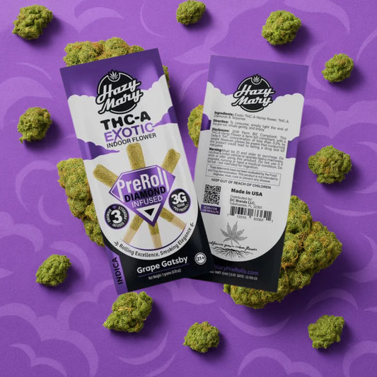 Hazy Mary Grape Gatsby | Indica | Diamond Infused Pre-Rolls